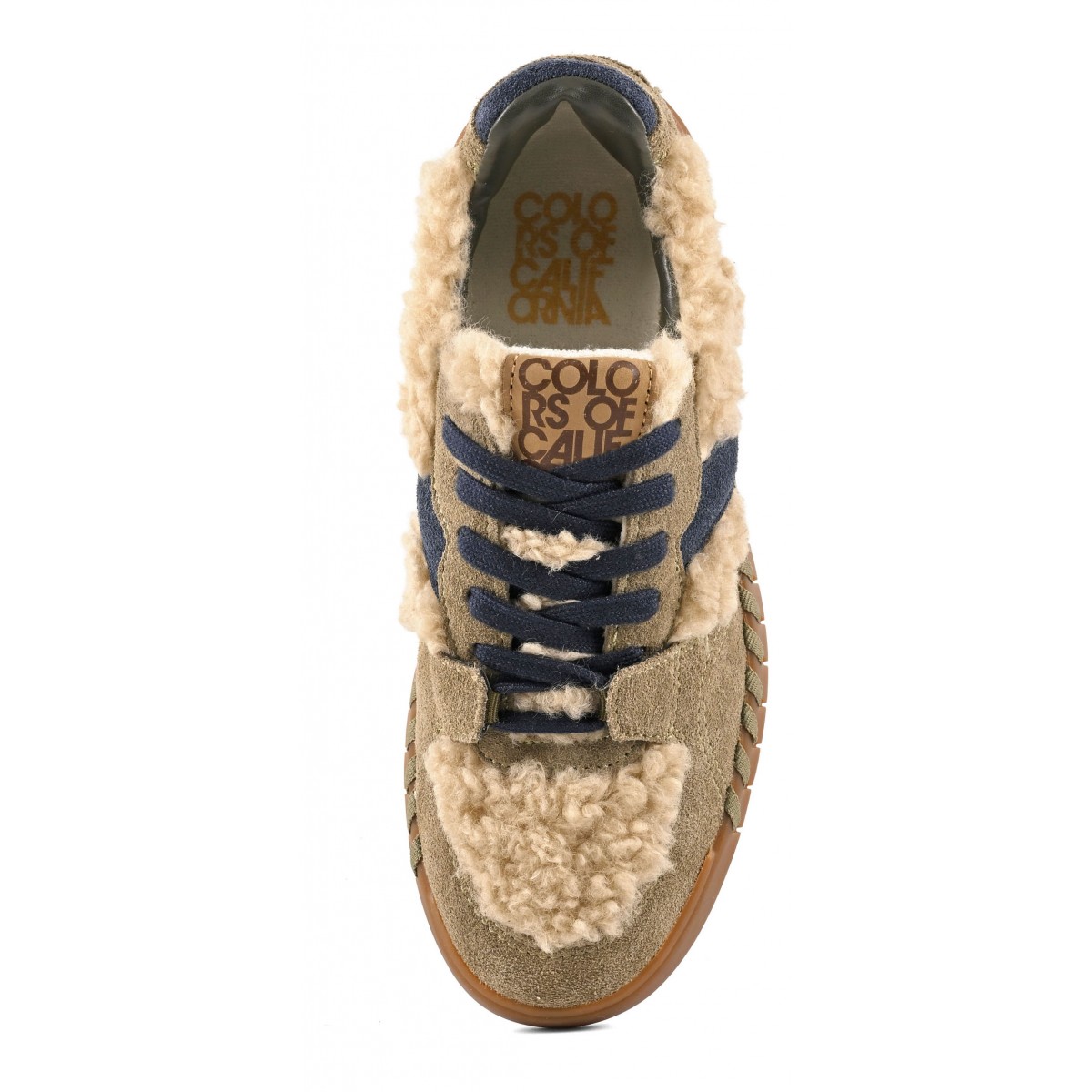 TAHOE - Sneaker en cuir et fourrure teddy