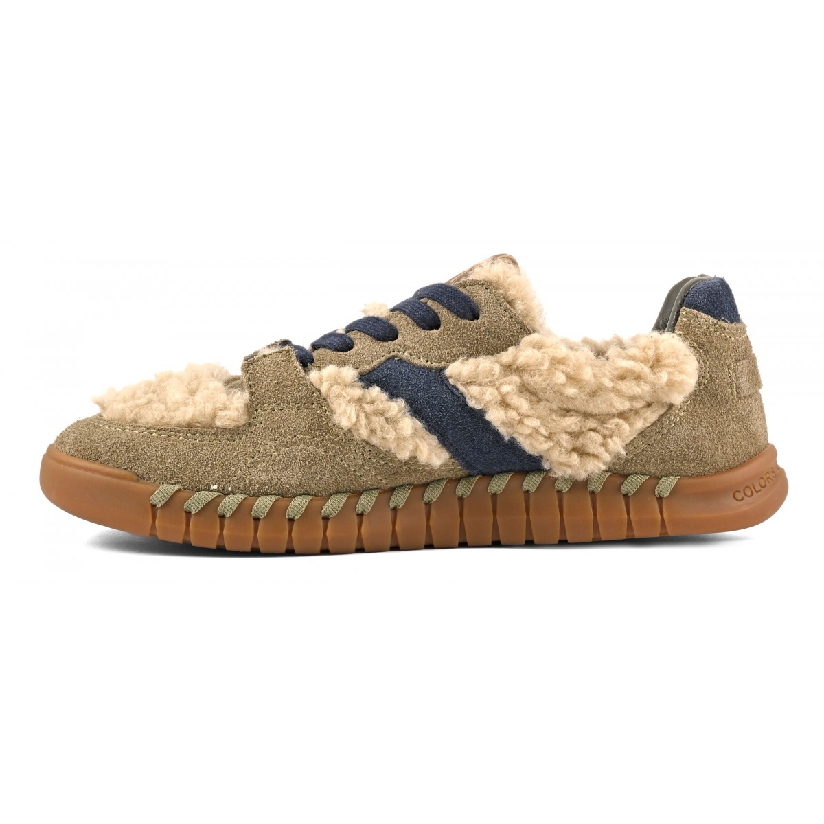 TAHOE - Sneaker en cuir et fourrure teddy