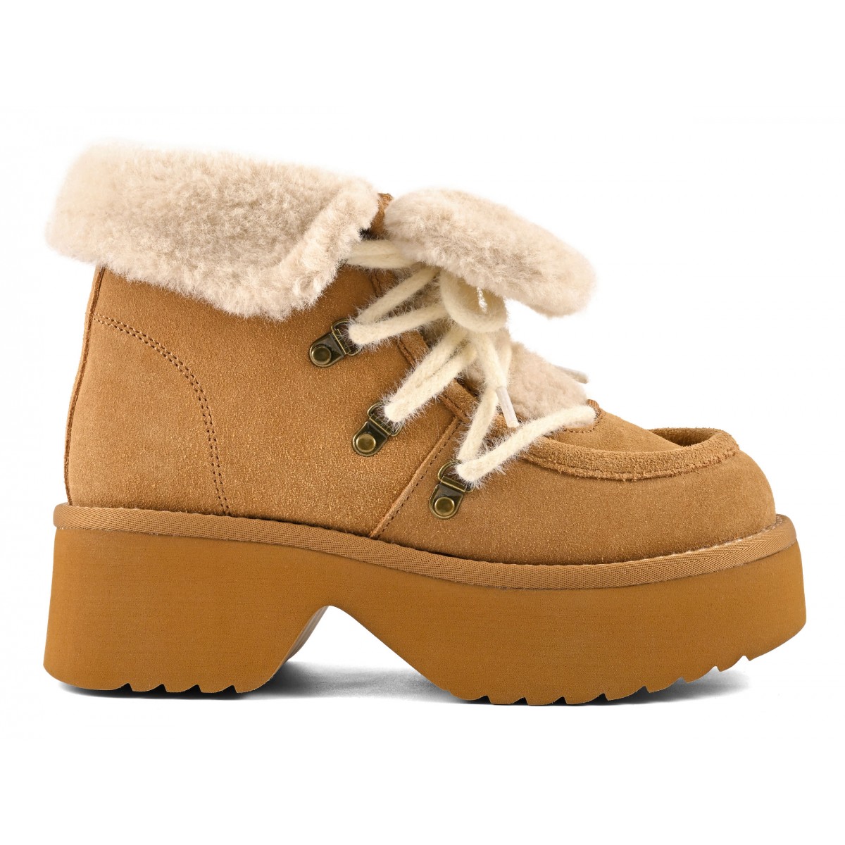 HELEN - Plateau Ã  lacets en cuir suÃ©dÃ©