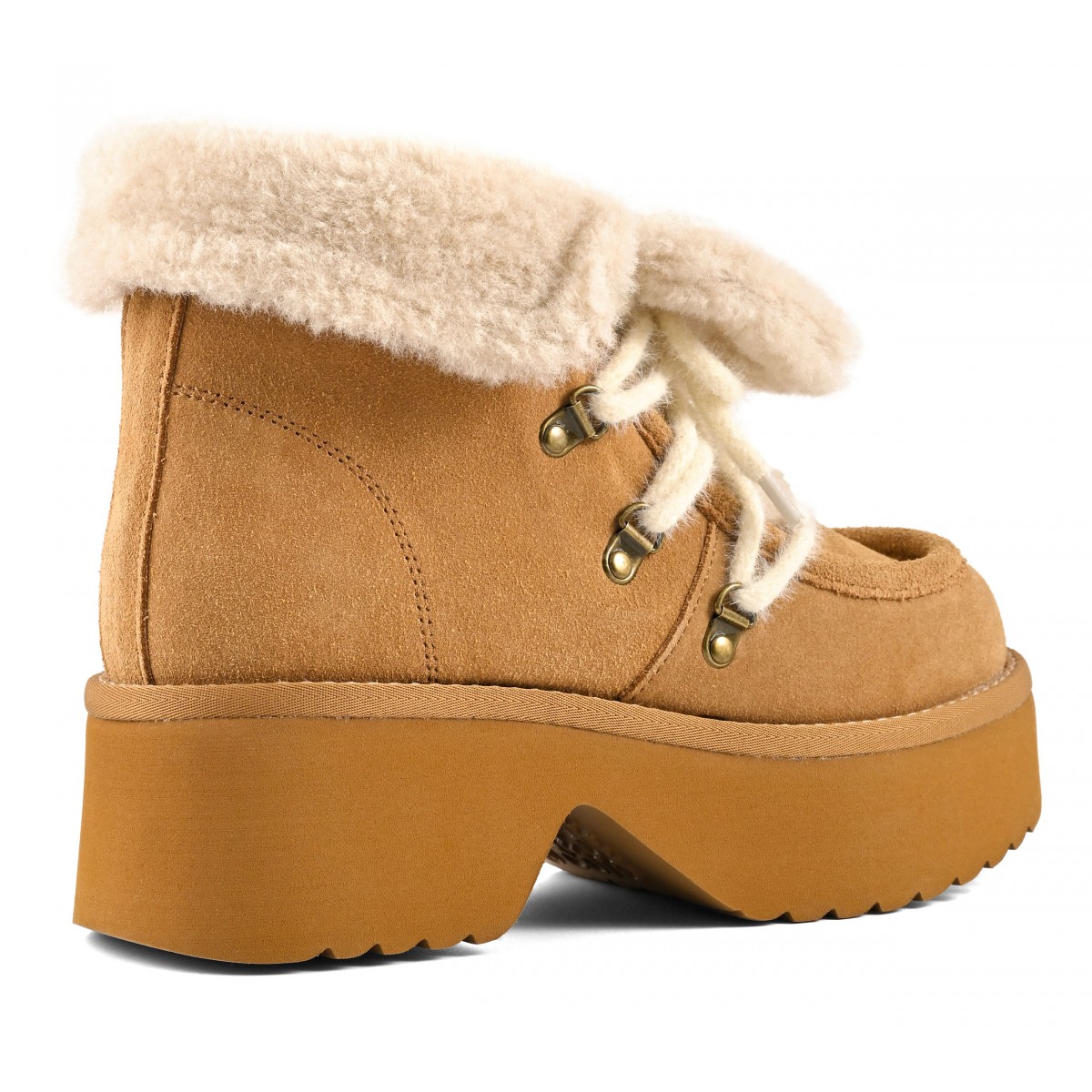HELEN - Plateau Ã  lacets en cuir suÃ©dÃ©