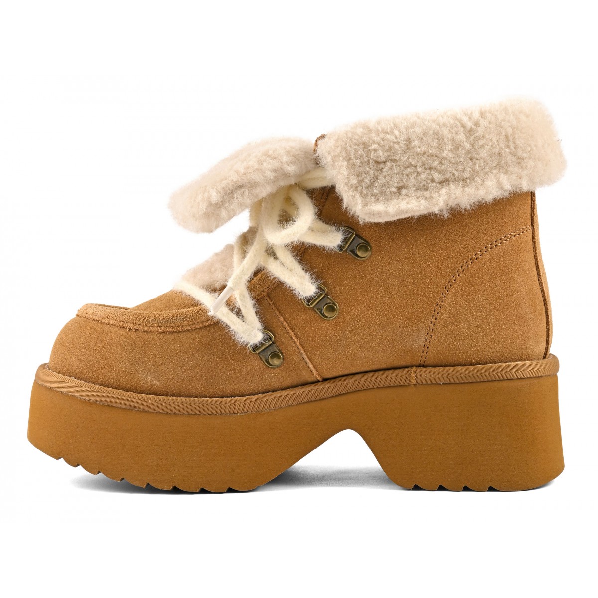 HELEN - Plateau Ã  lacets en cuir suÃ©dÃ©