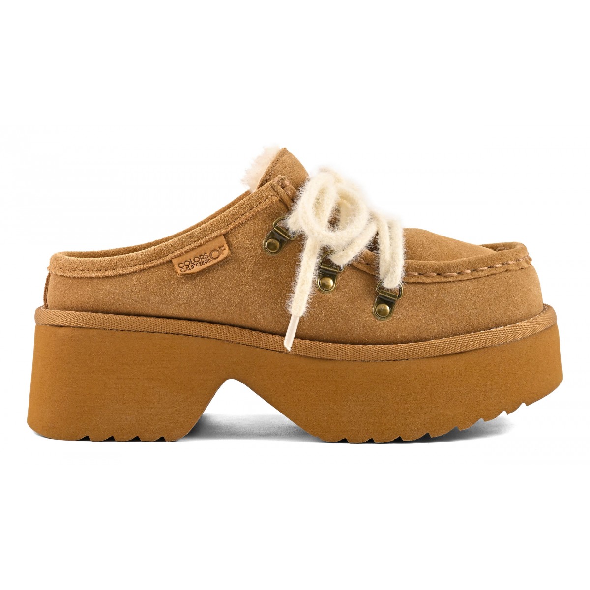 HELEN - Sabot plateforme en cuir suede