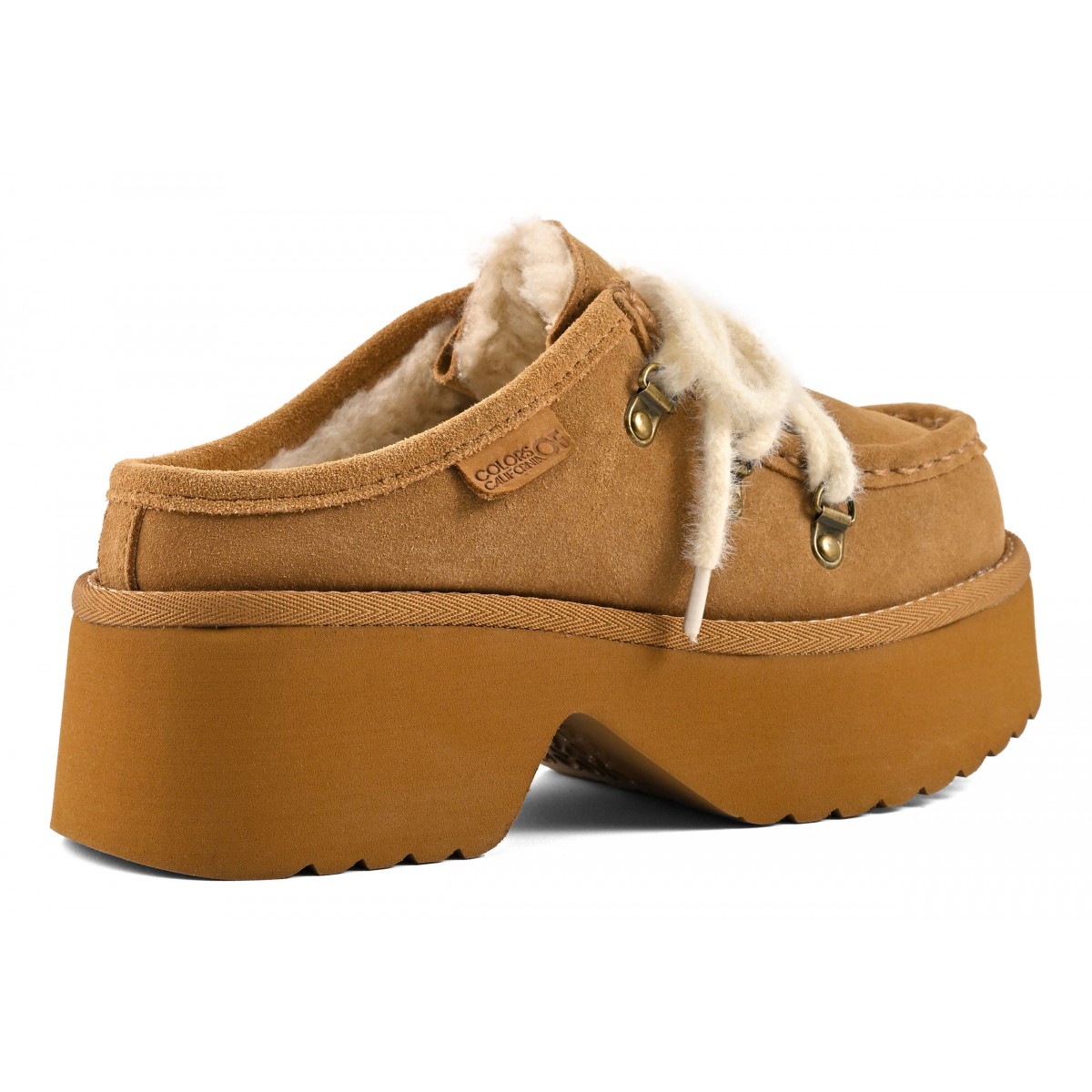 HELEN - Sabot plateforme en cuir suede