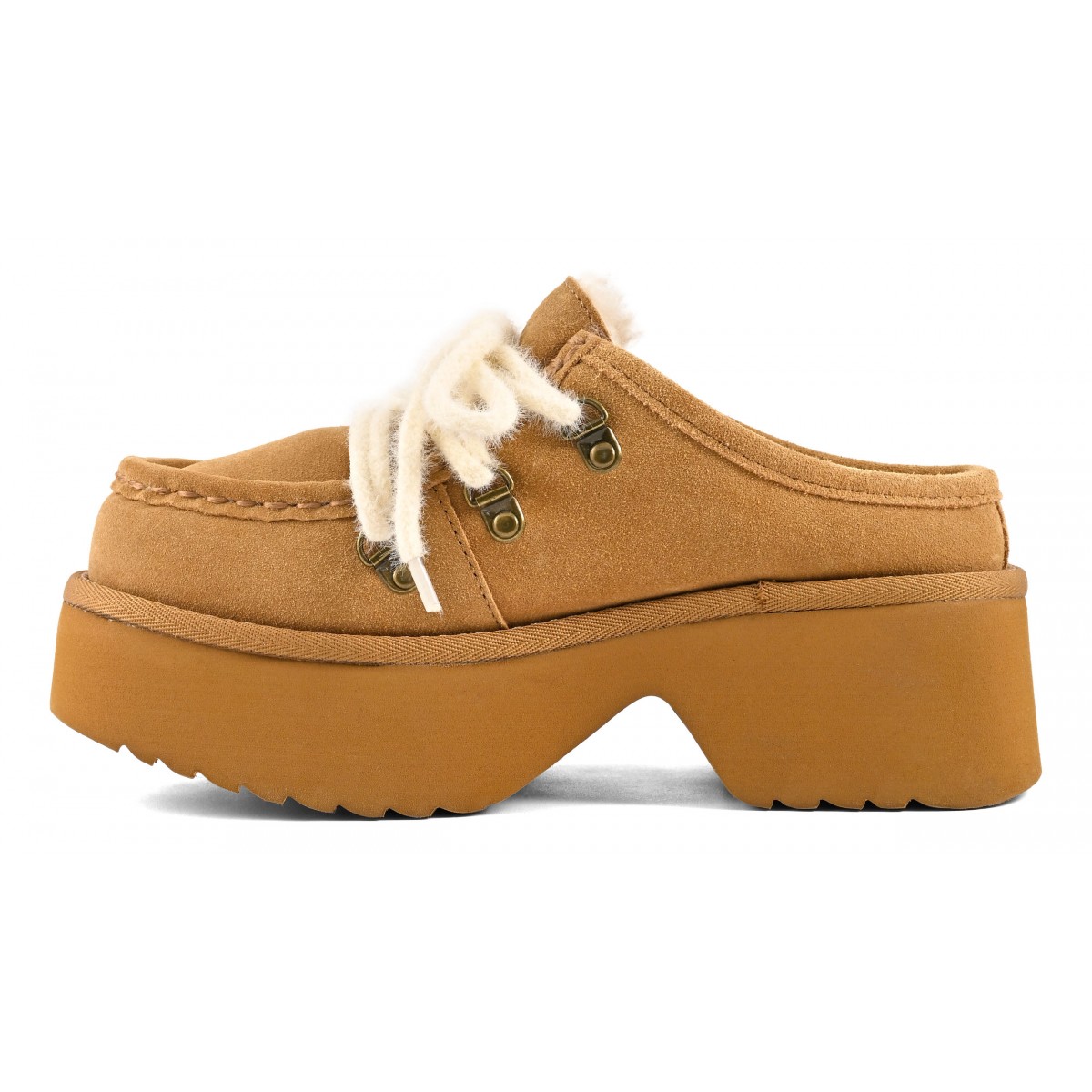 HELEN - Sabot plateforme en cuir suede