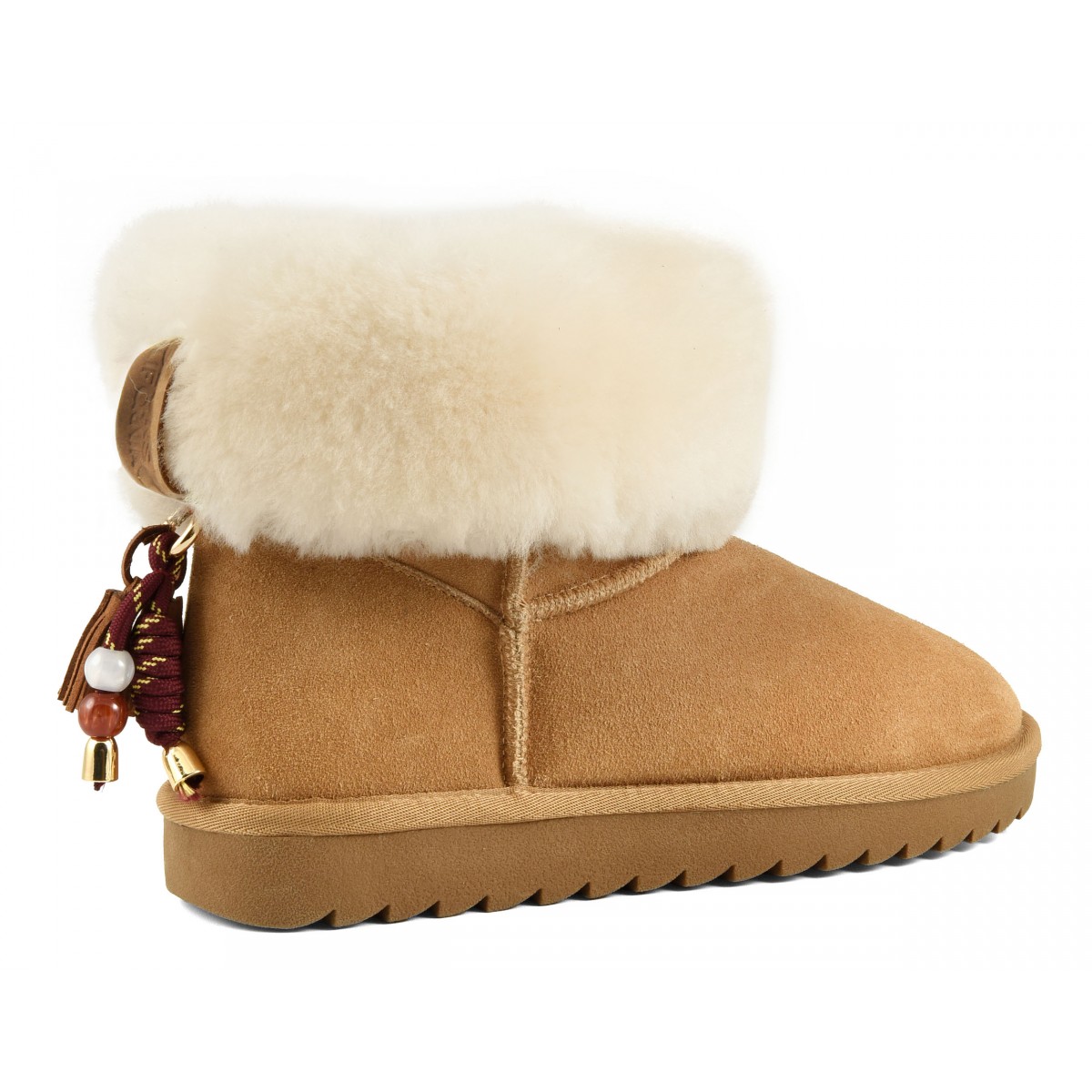 MIWO SHEEPSKIN - Botte en cuir con revers en mouton et accessoire