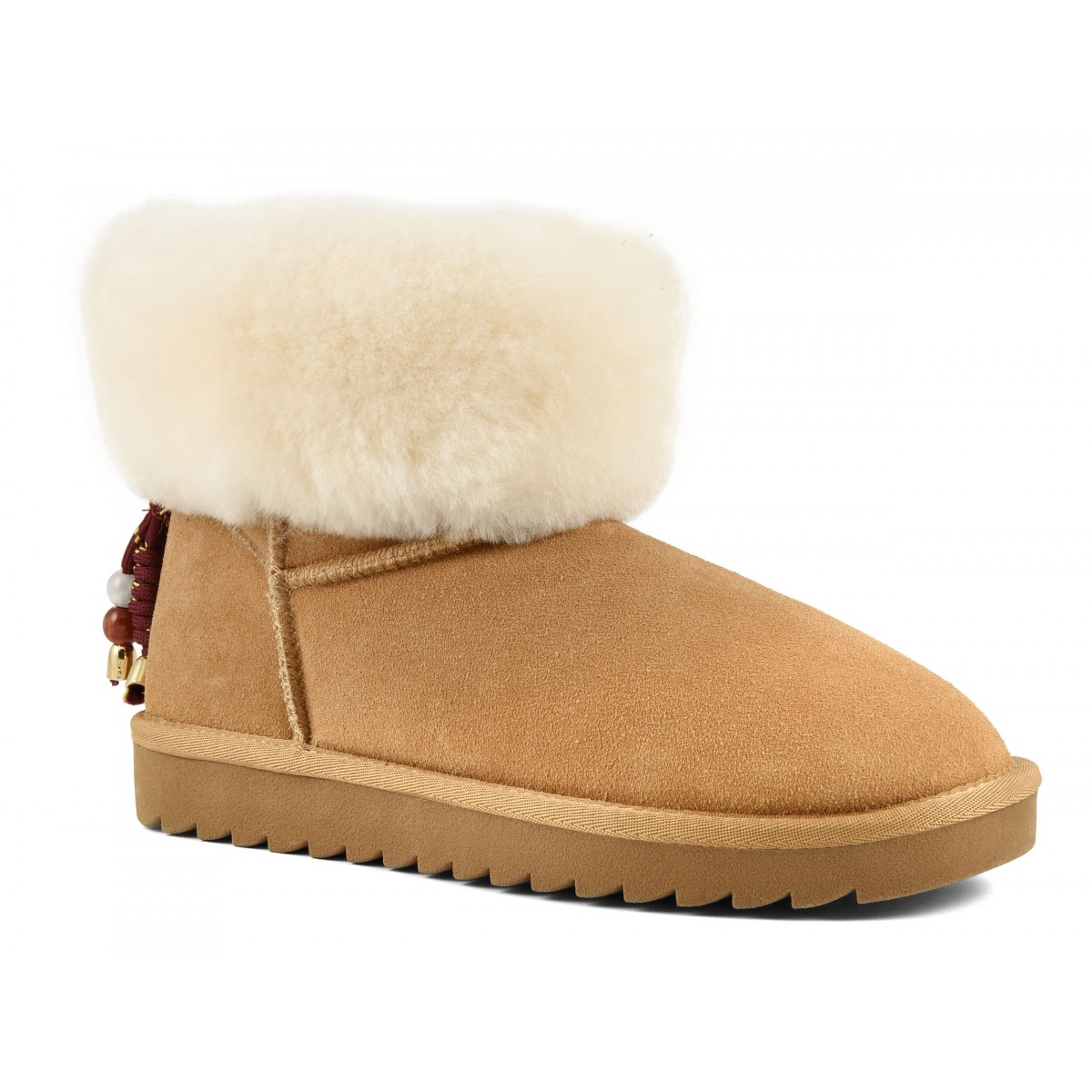 MIWO SHEEPSKIN - Botte en cuir con revers en mouton et accessoire