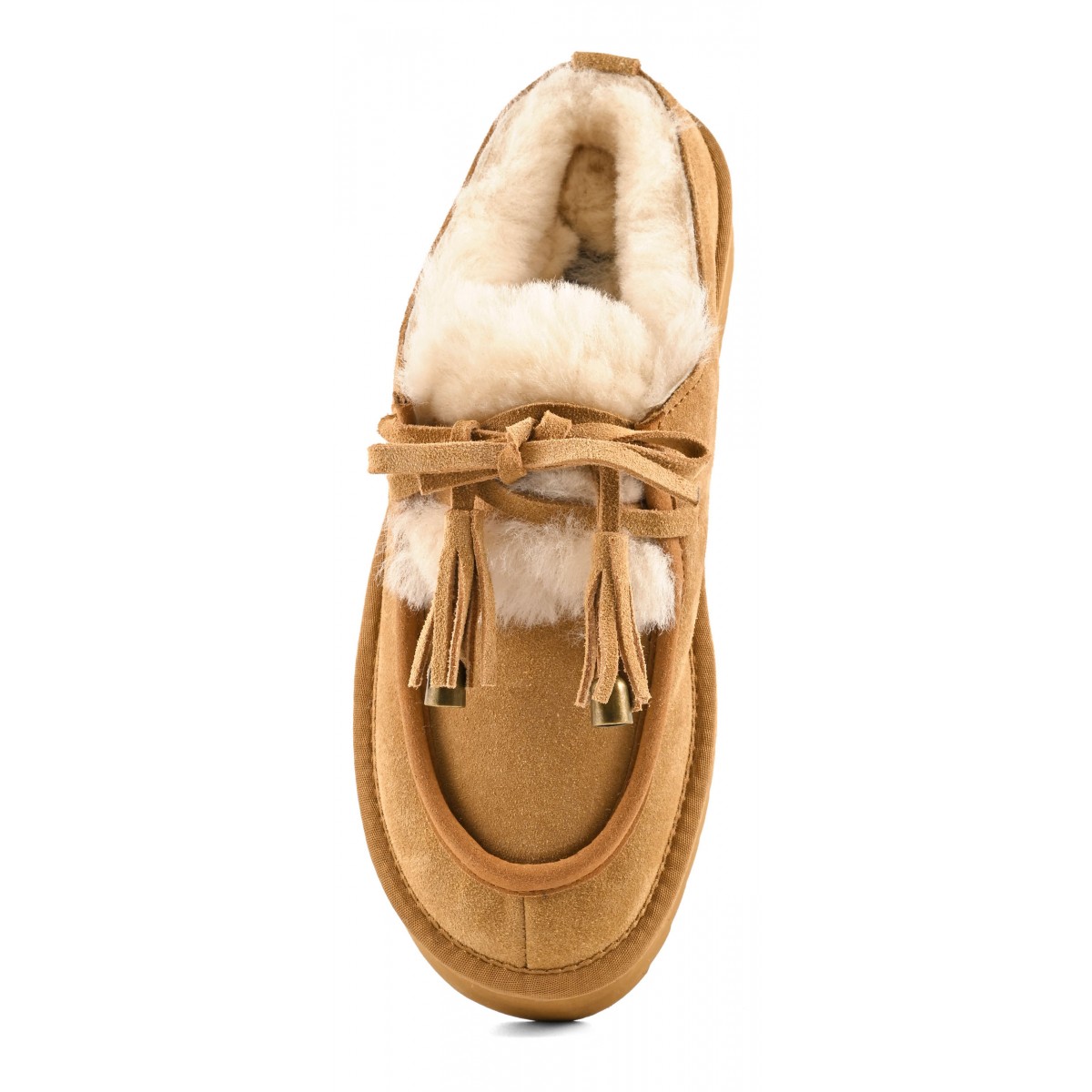 YURO SHEEPSKIN - Sabot plateforme en cuir avec laÃ§age en mouton