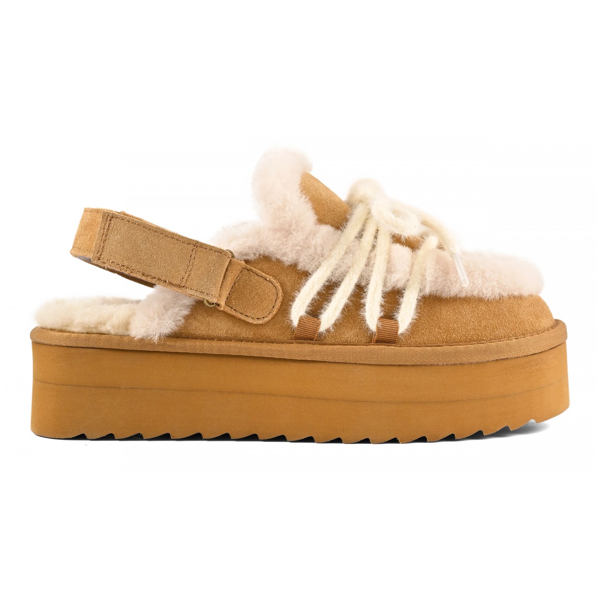 YURO - Sabot plateforme en cuir suede