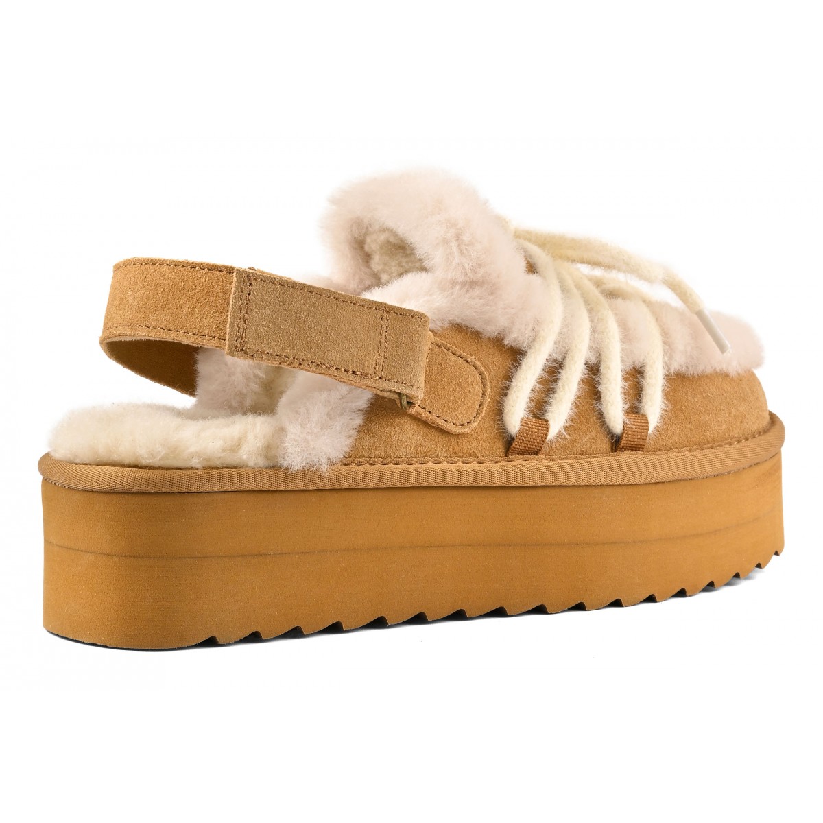 YURO - Sabot plateforme en cuir suede