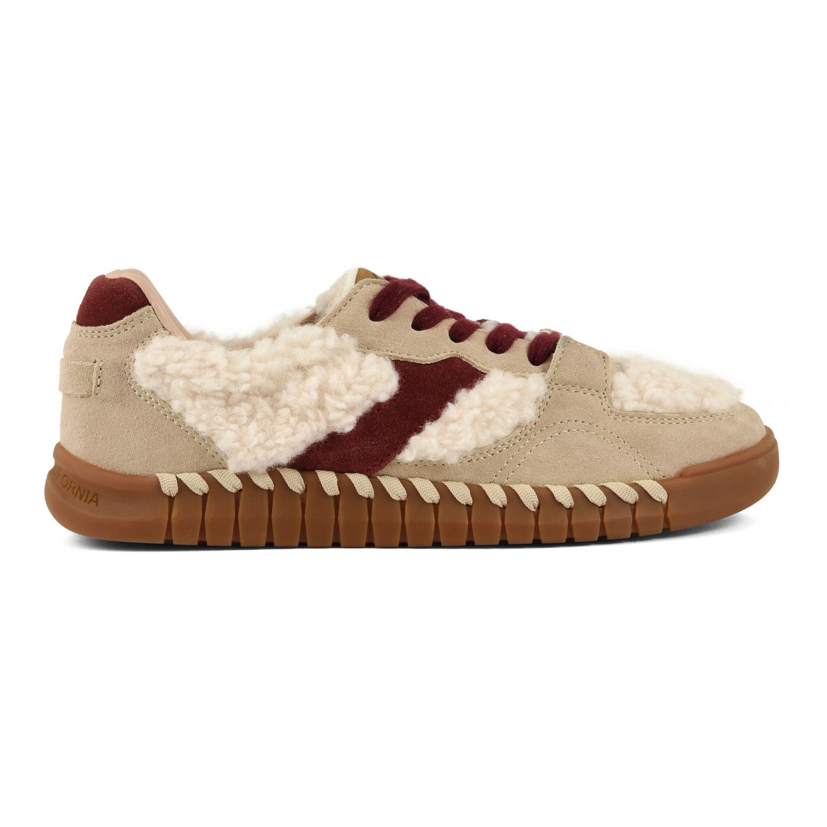 TAHOE - Sneaker en cuir et fourrure teddy