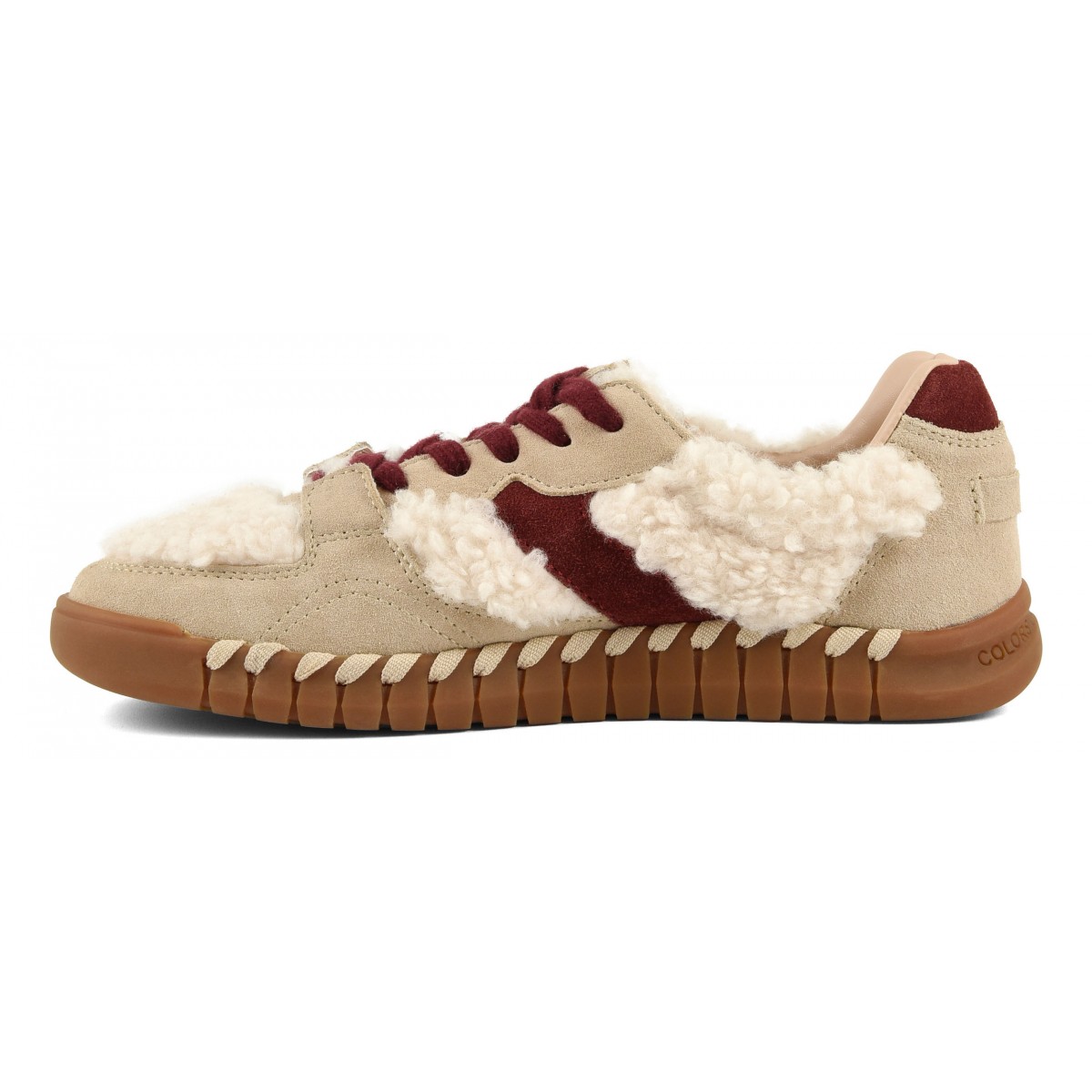 TAHOE - Sneaker en cuir et fourrure teddy