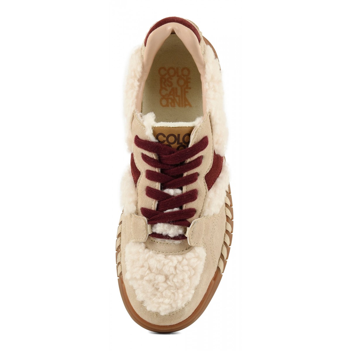 TAHOE - Sneaker en cuir et fourrure teddy