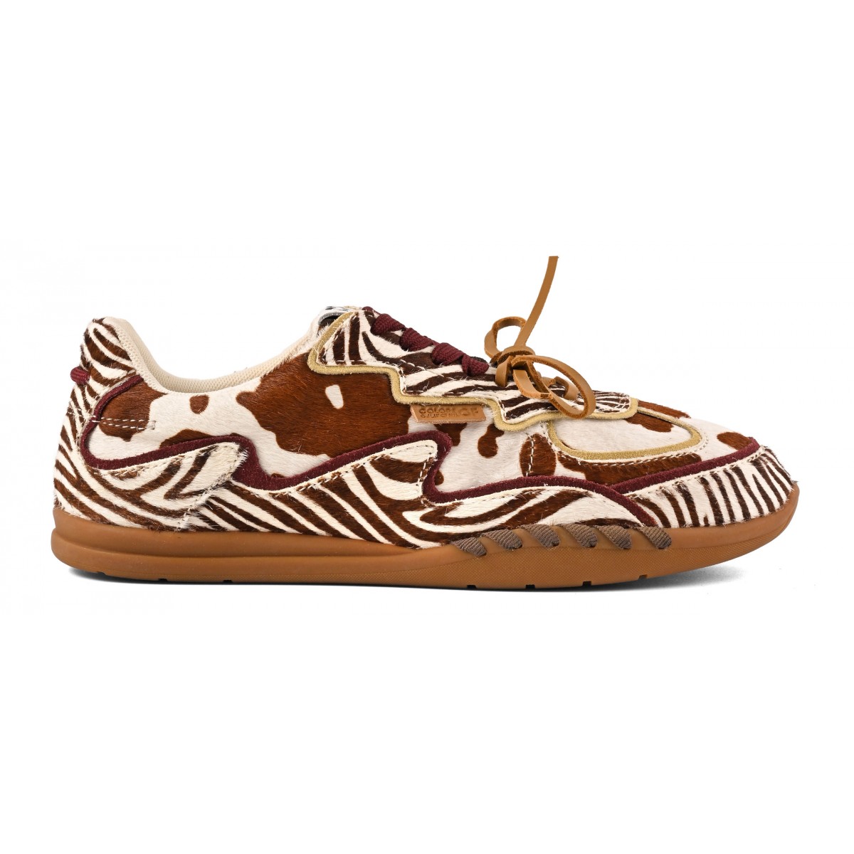 YAHI - Sneaker en cuir faÃ§on poulain