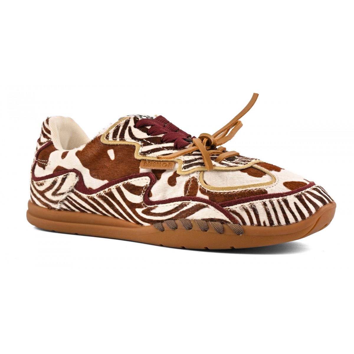 YAHI - Sneaker en cuir faÃ§on poulain