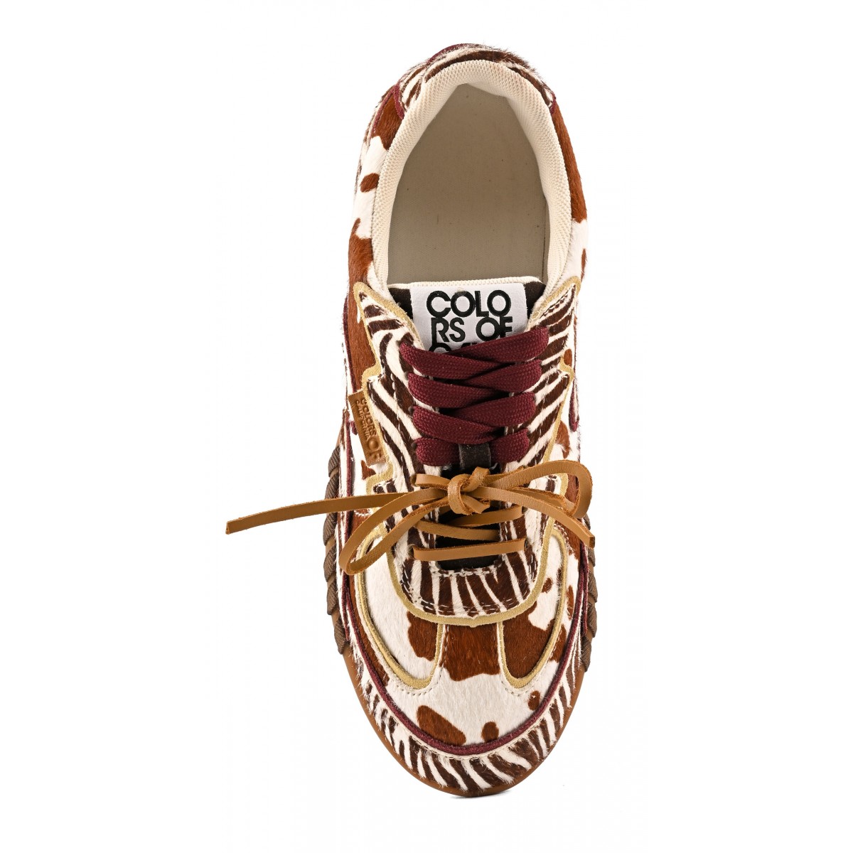 YAHI - Sneaker en cuir faÃ§on poulain