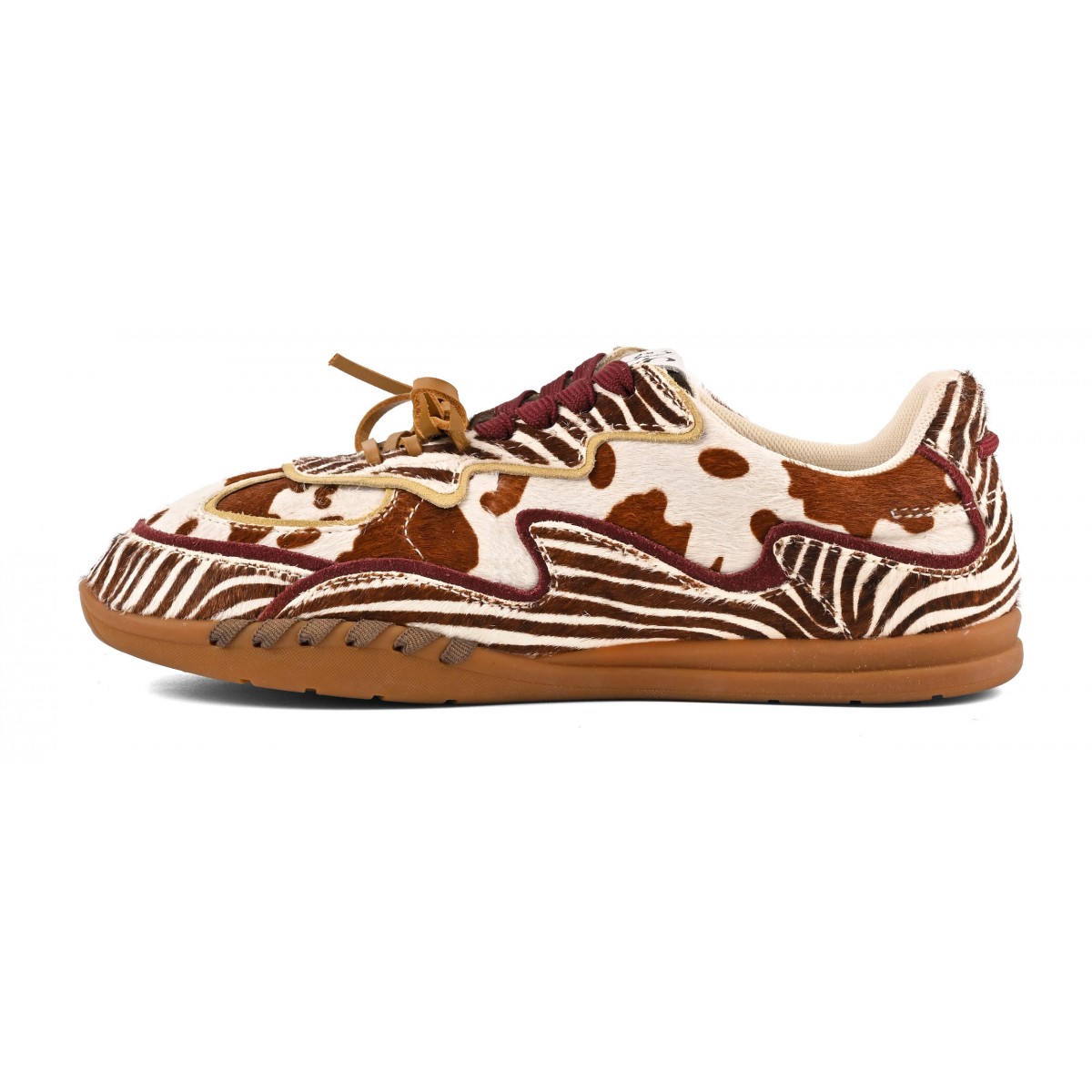YAHI - Sneaker en cuir faÃ§on poulain