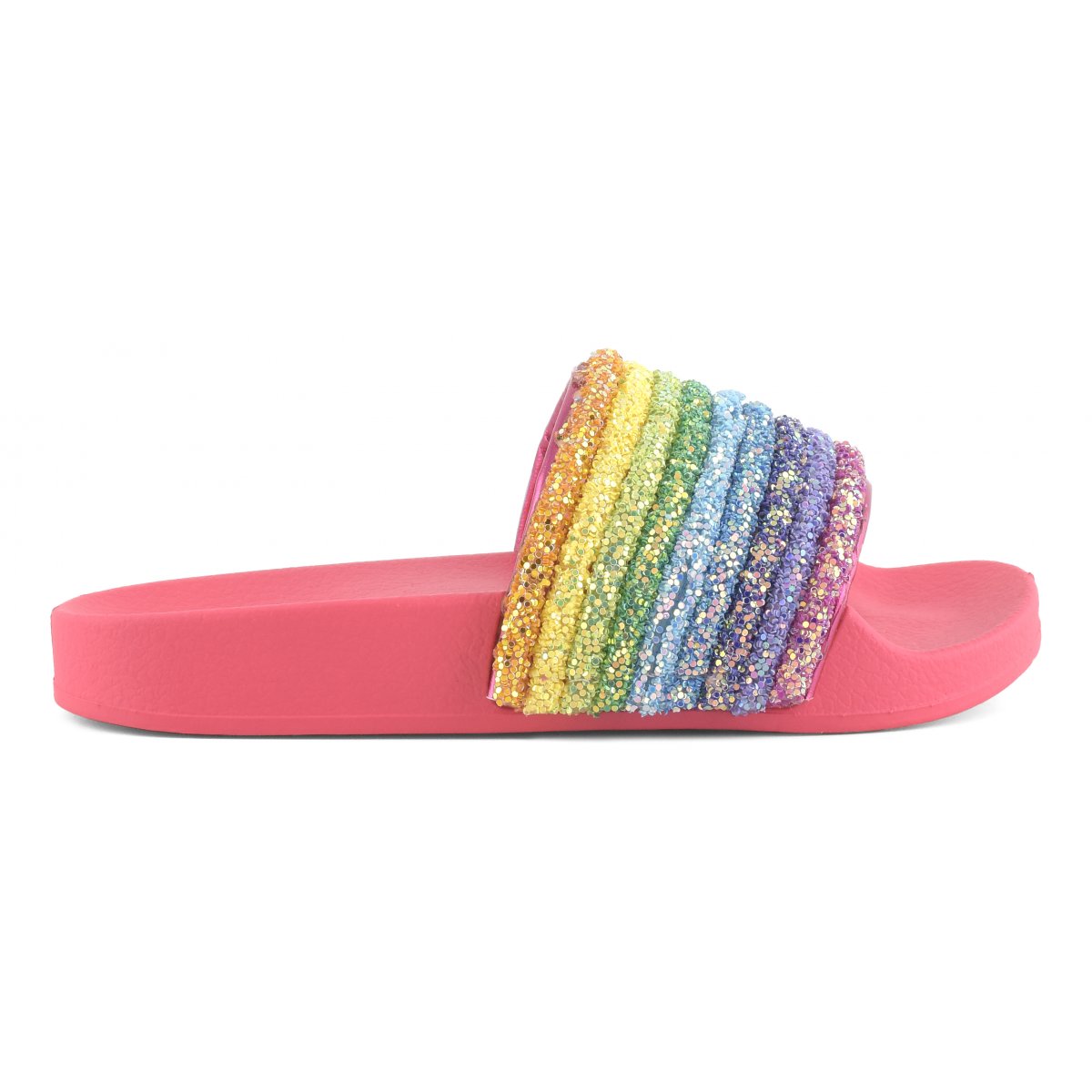 Slides with a rainbow upper - Sandals & Slides Kid Colors of California ...