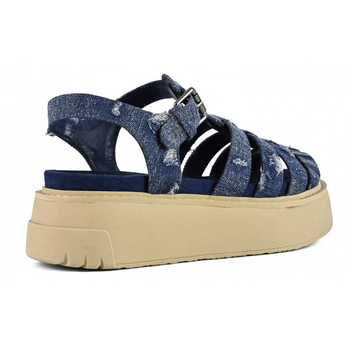 Sandales fisherman avec semelle sneakers en denim