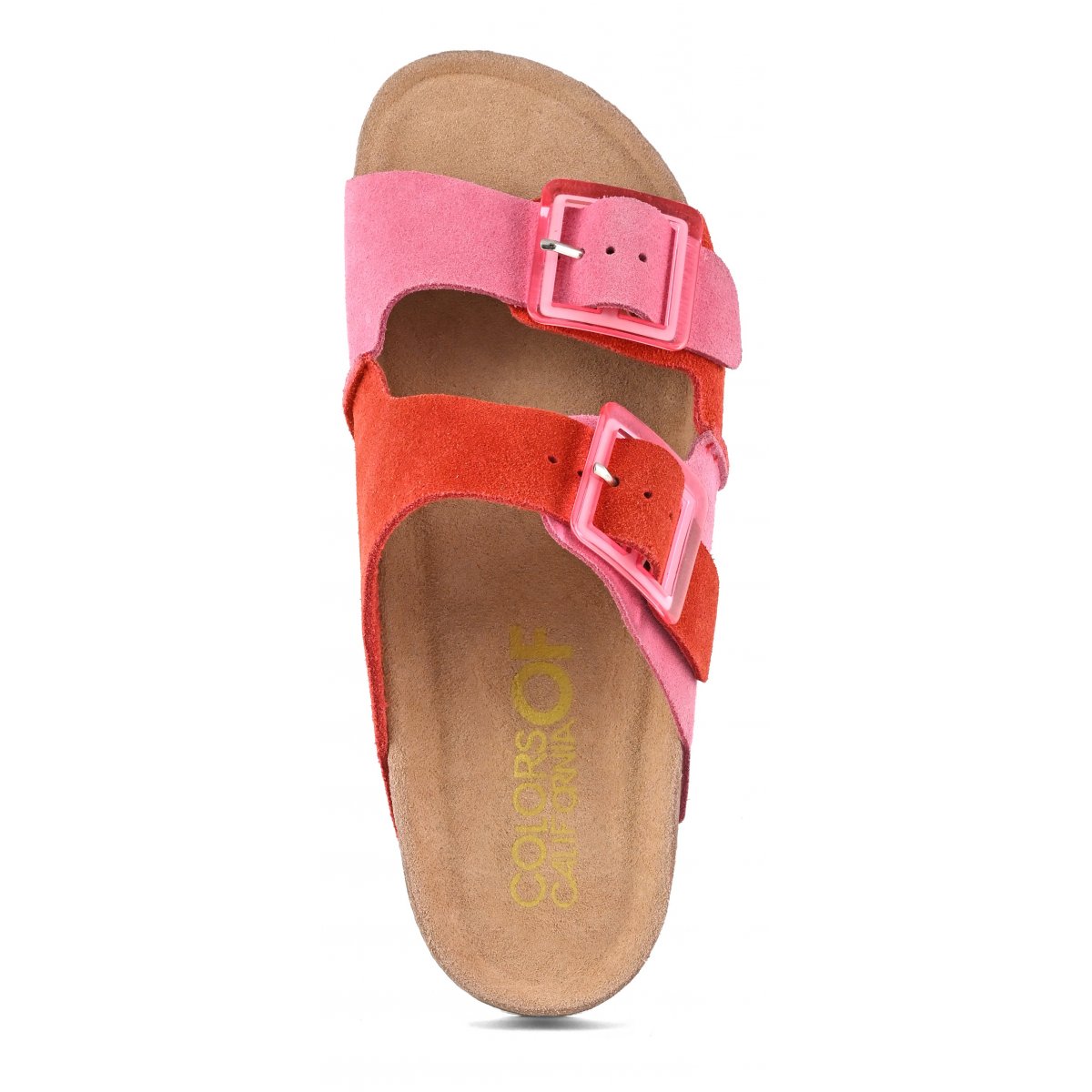 Sandales en daim bicolore