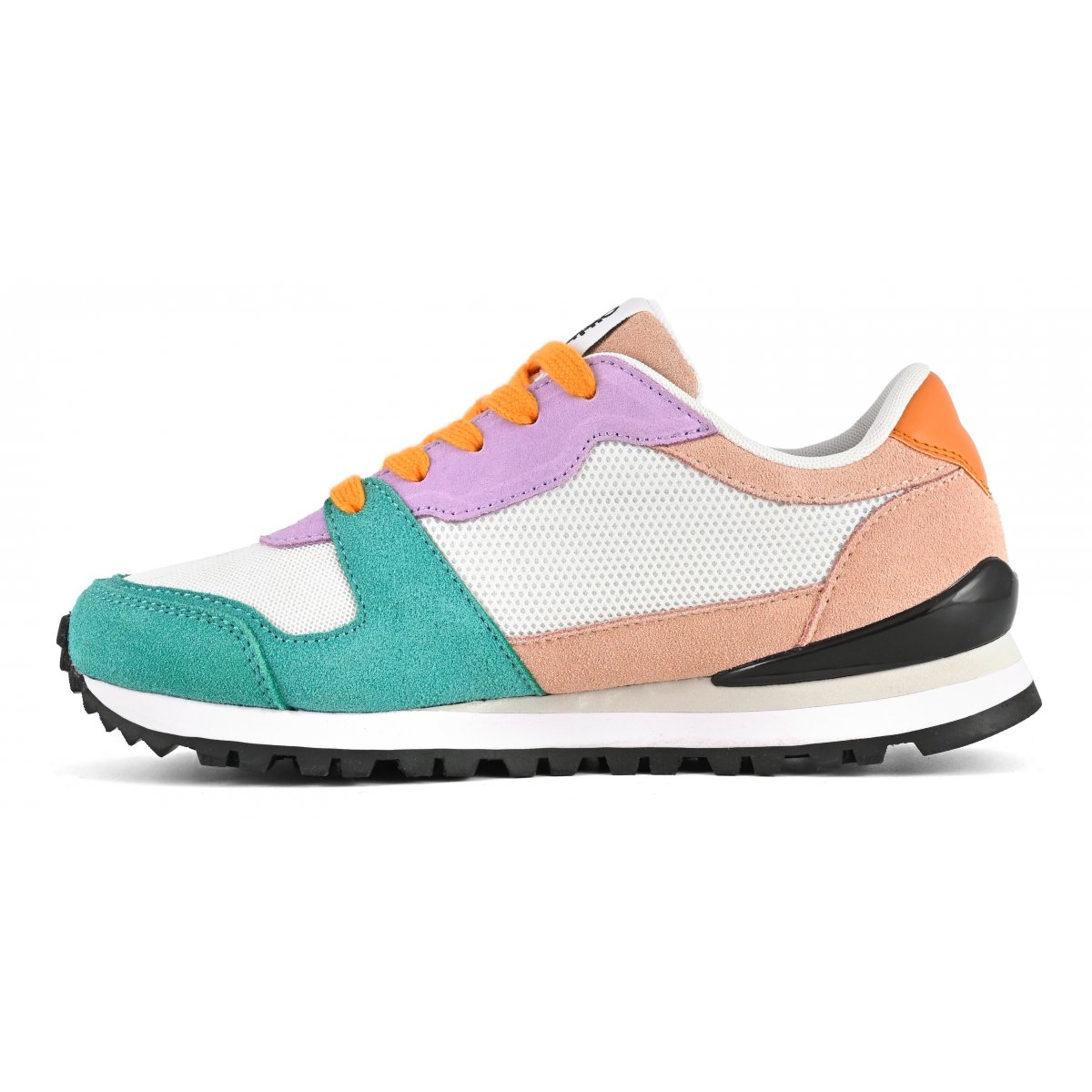 Sneakers running en daim multicolore