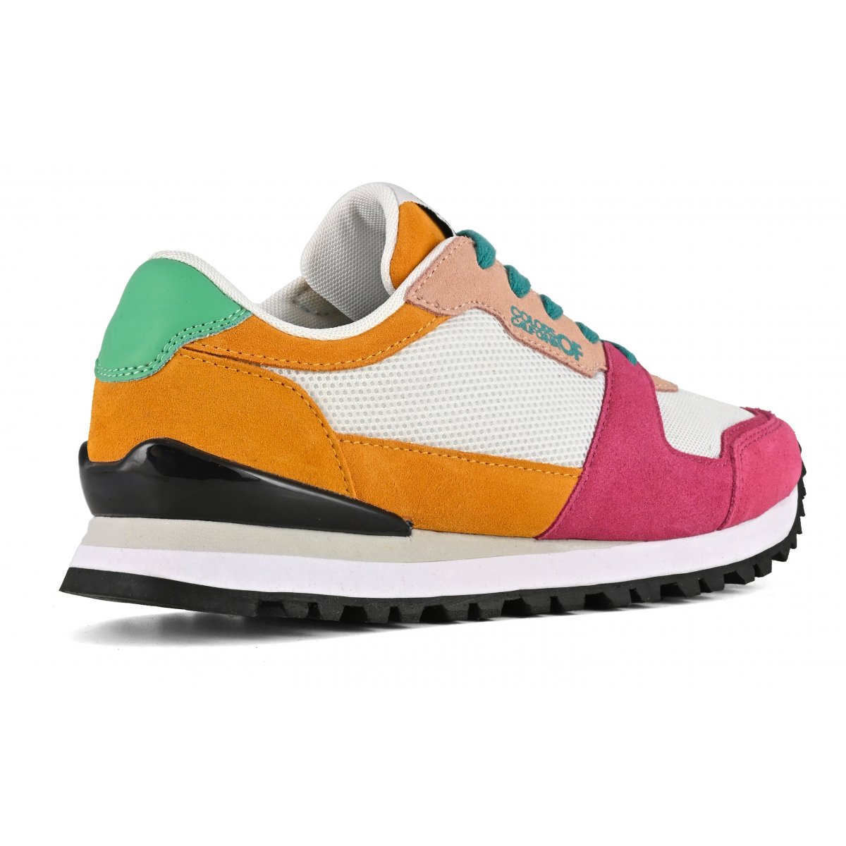 Sneakers running en daim multicolore