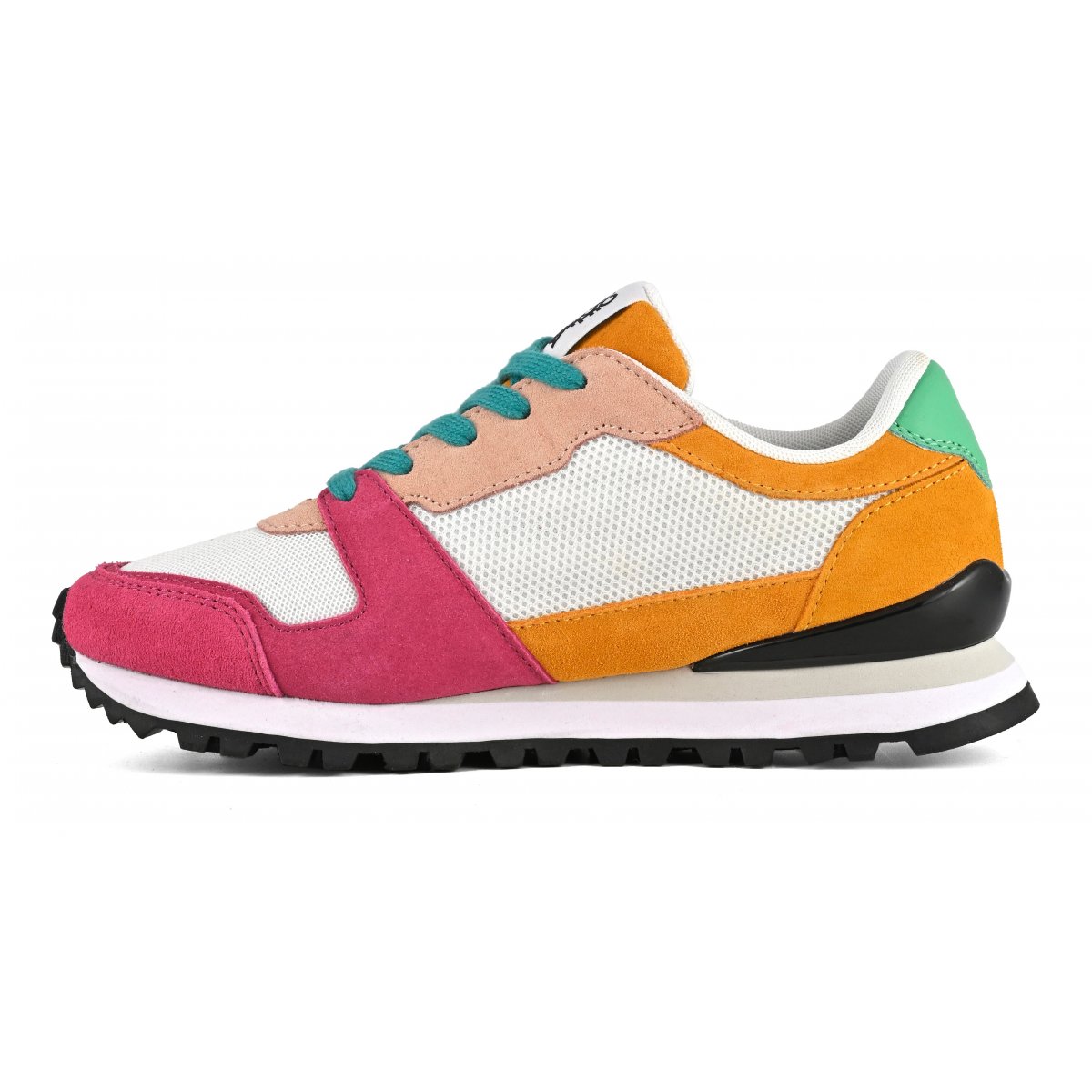 Sneakers running en daim multicolore