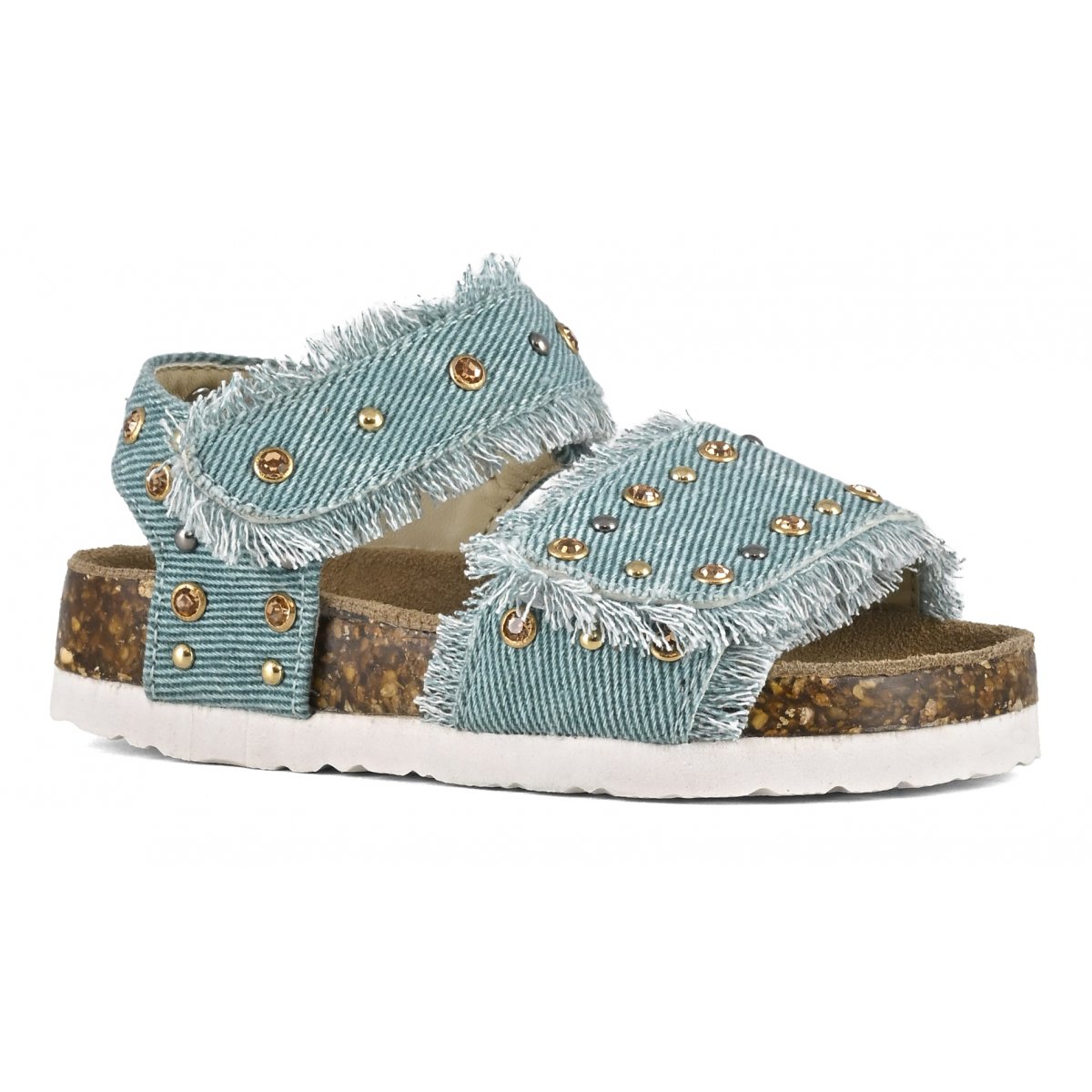 Sandales baby denim avec strass