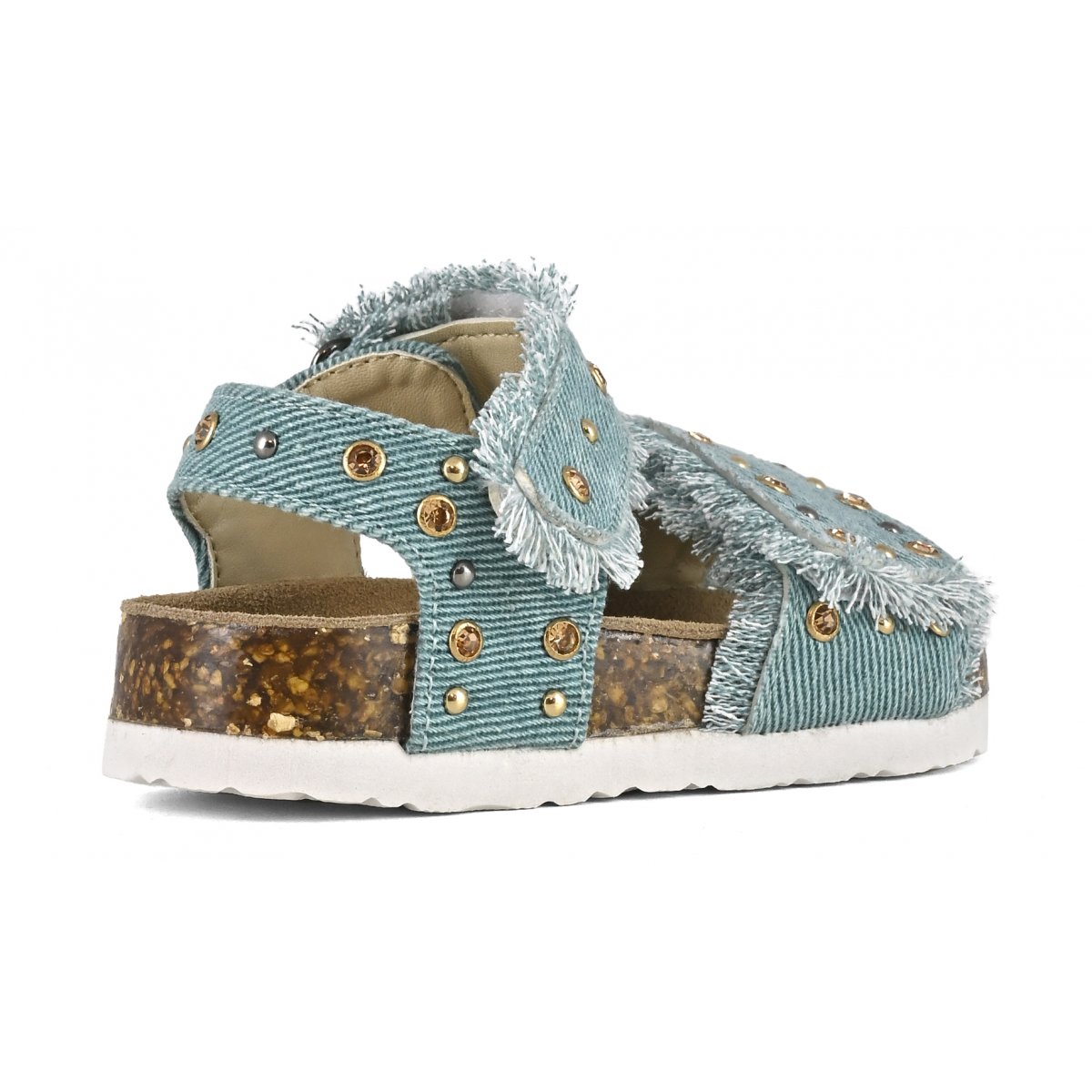 Sandales baby denim avec strass