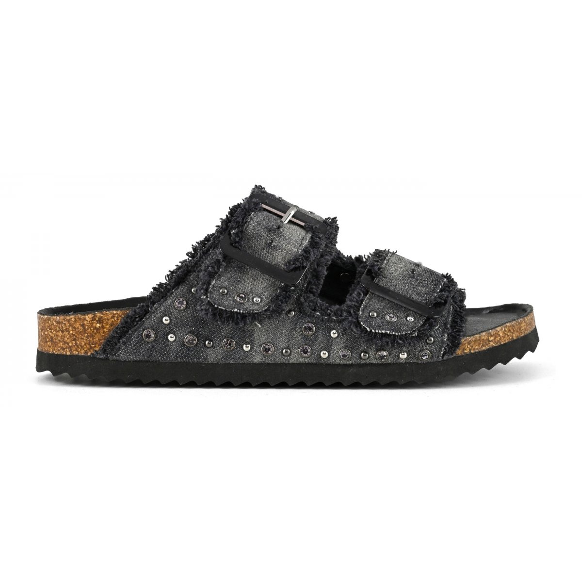 Sandales en jean avec strass