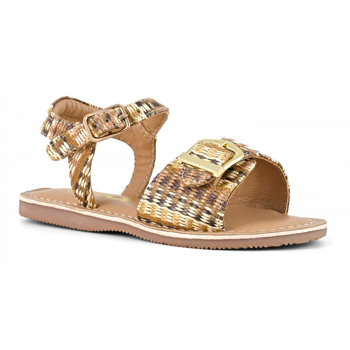 Sandales en raphia avec boucles