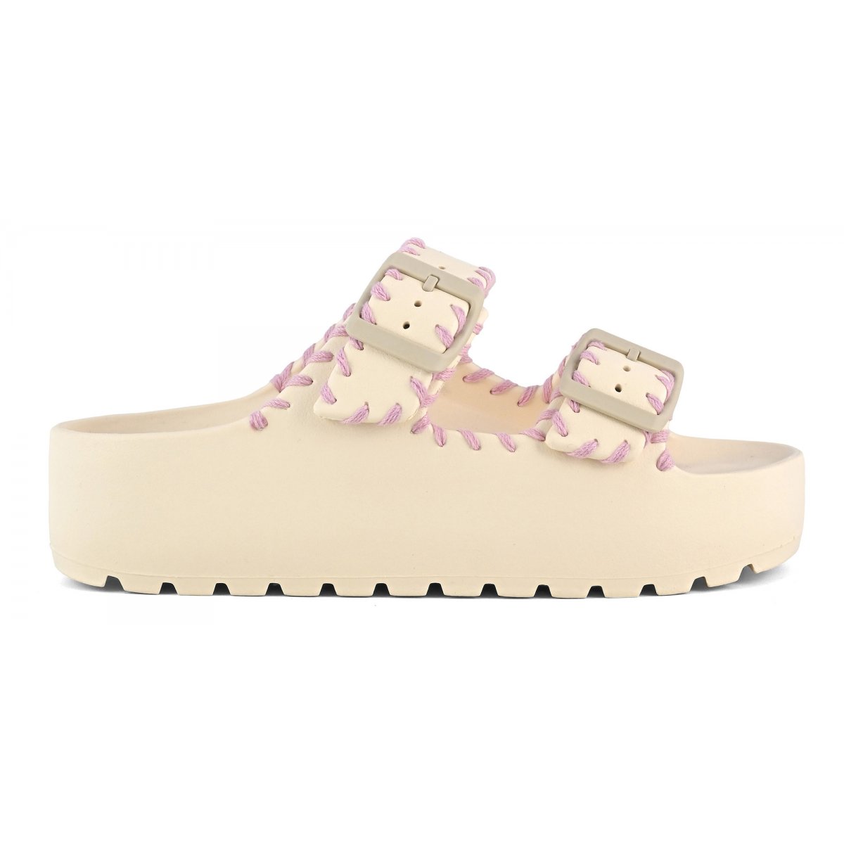 Claquettes oversize avec coutures