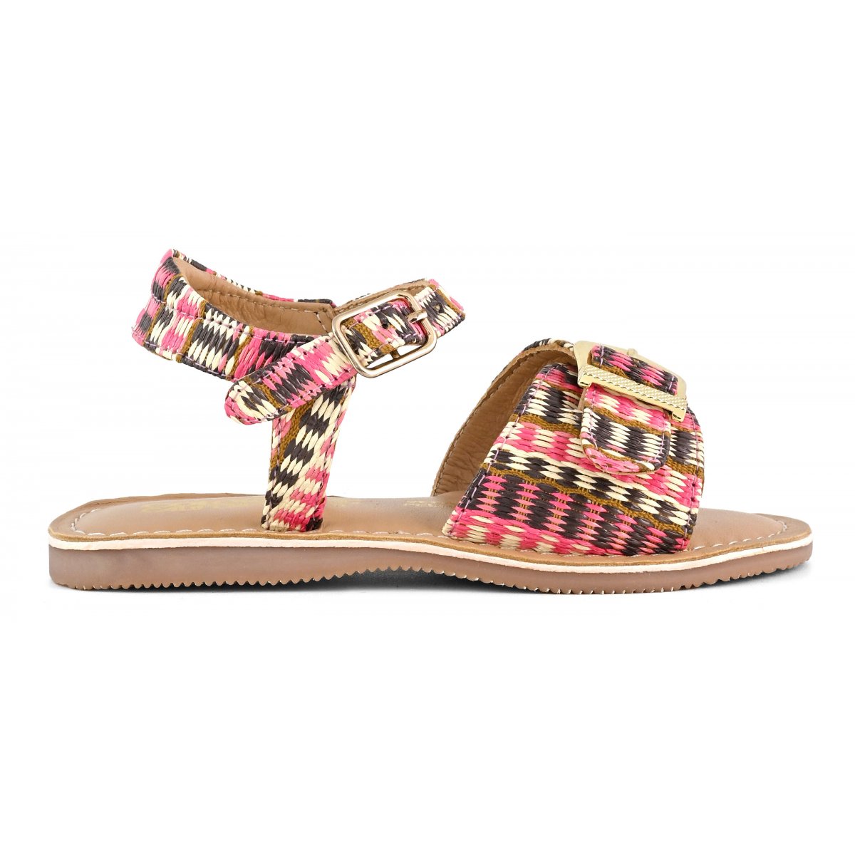 Sandales en raphia avec boucles