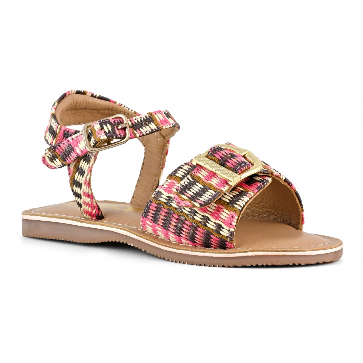 Sandales en raphia avec boucles