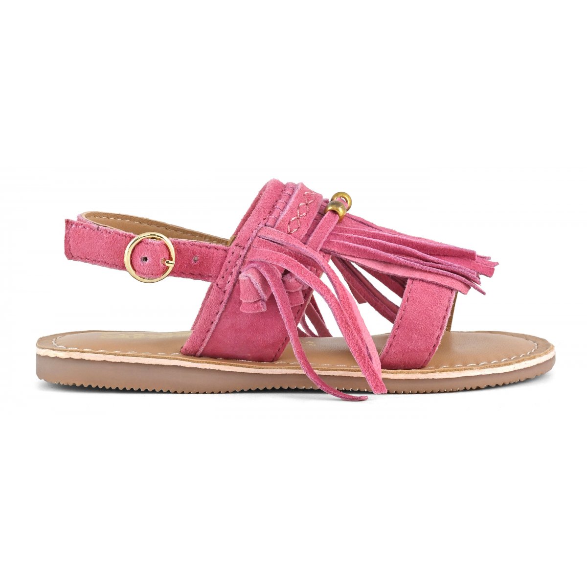 Sandale en cuir avec franges