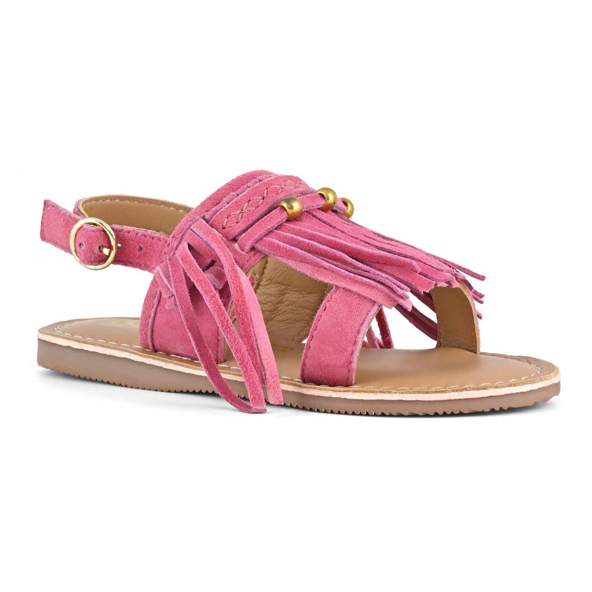 Sandale en cuir avec franges