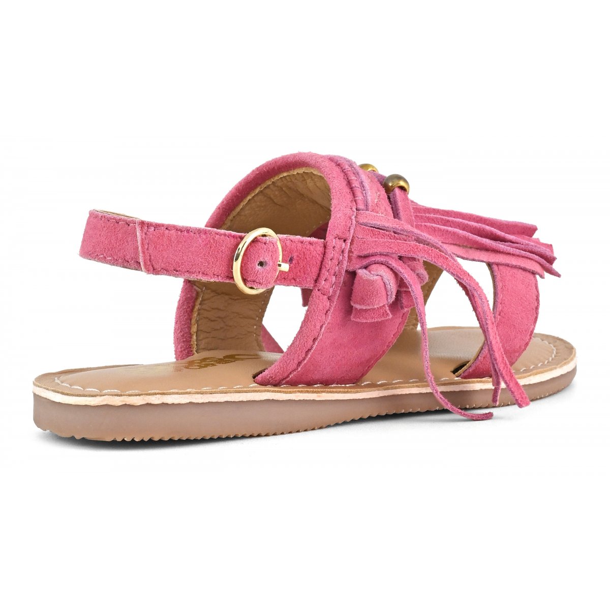 Sandale en cuir avec franges