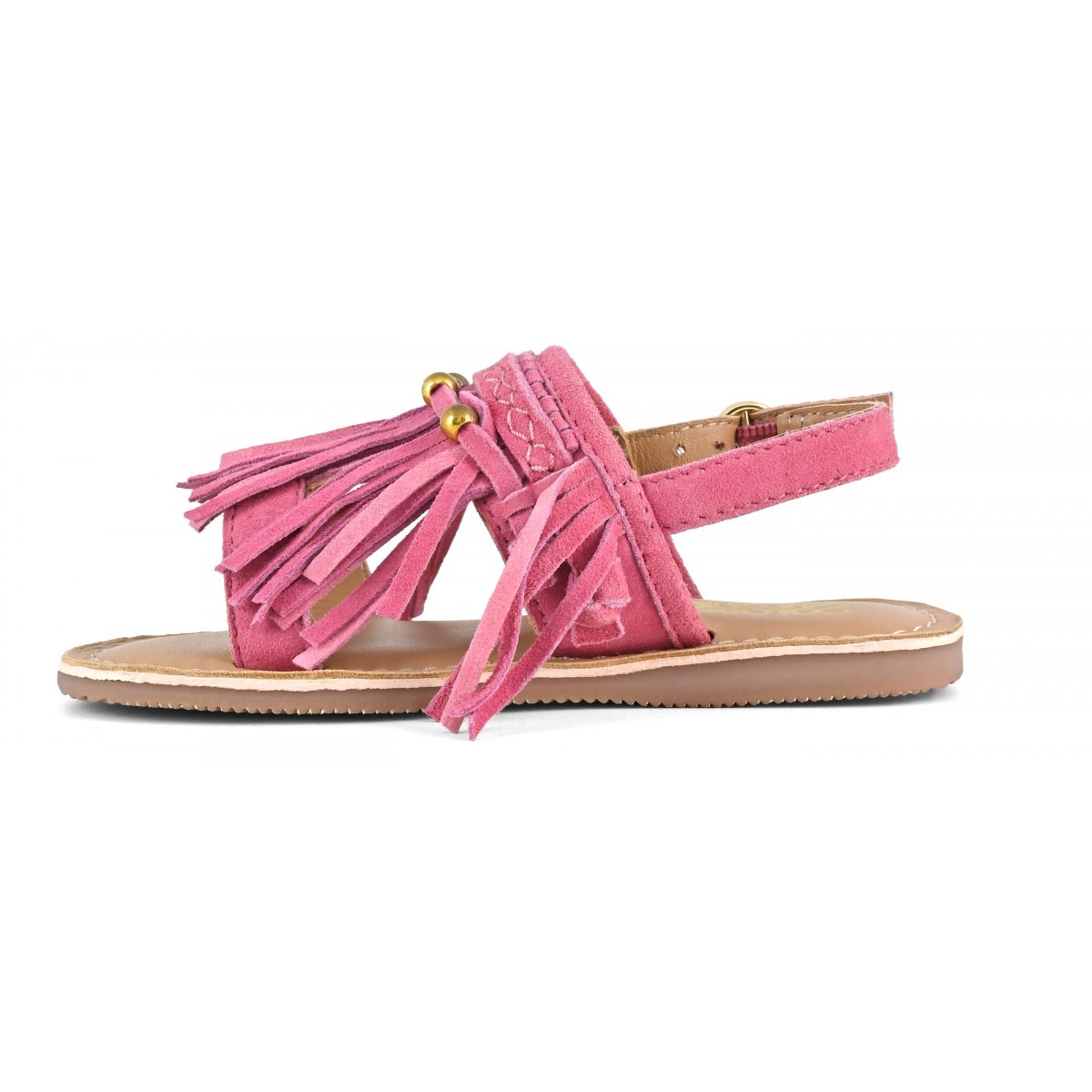 Sandale en cuir avec franges