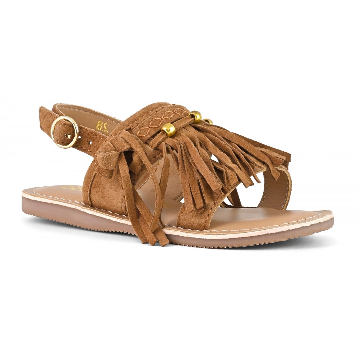 Sandale en cuir avec franges