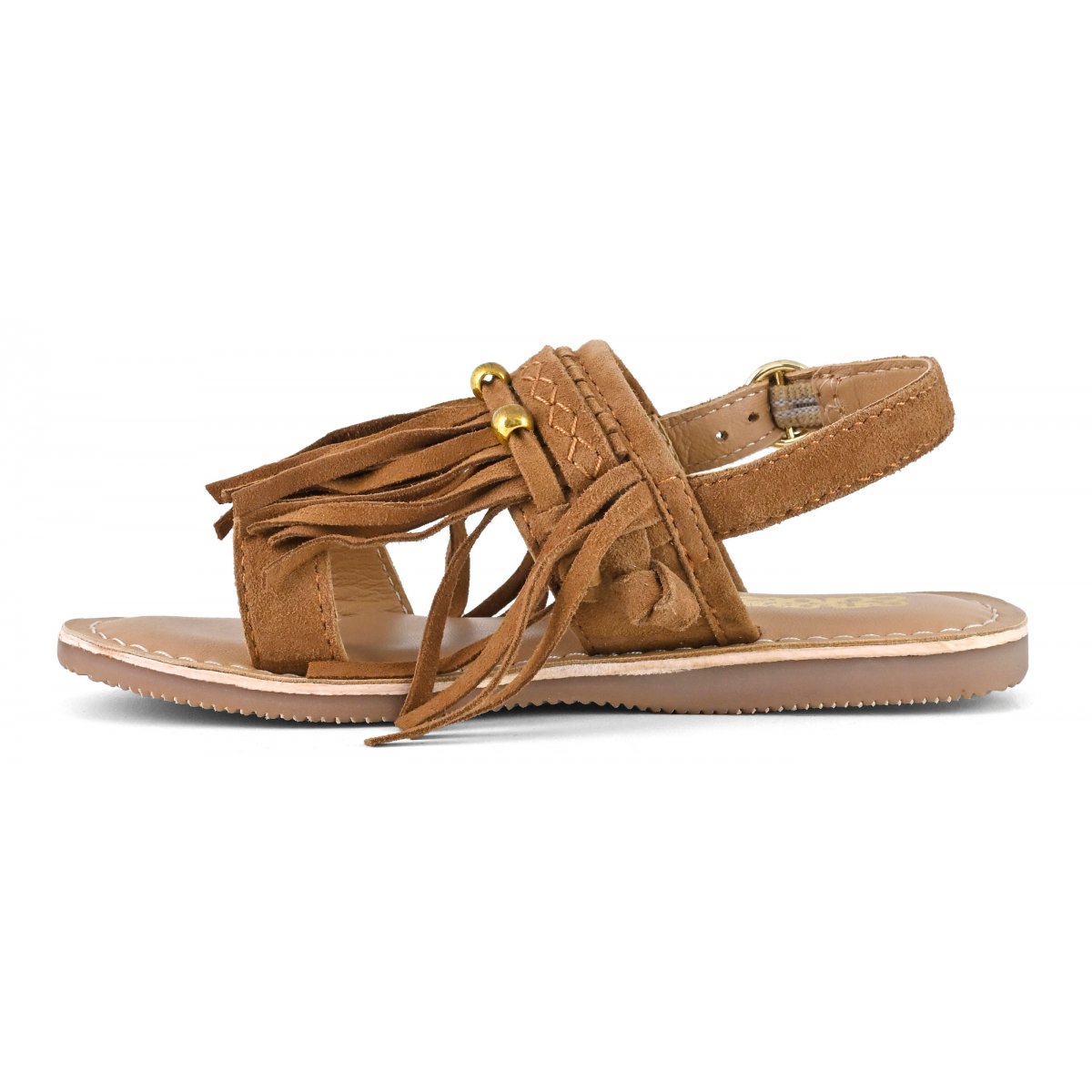 Sandale en cuir avec franges