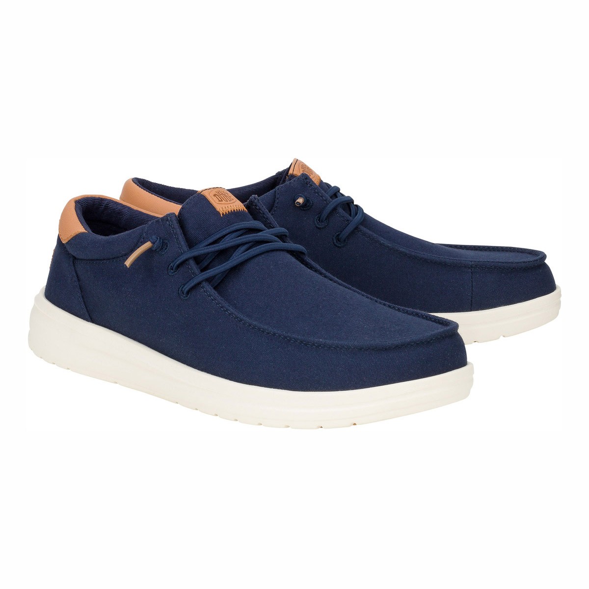 Scarpe Slip-On HEYDUDE Paul Canvas Uomo | Tomaia In Tela E Pelle, Suola Leggera E Flessibile, Comode E Pratiche | Colore Navy Blazer