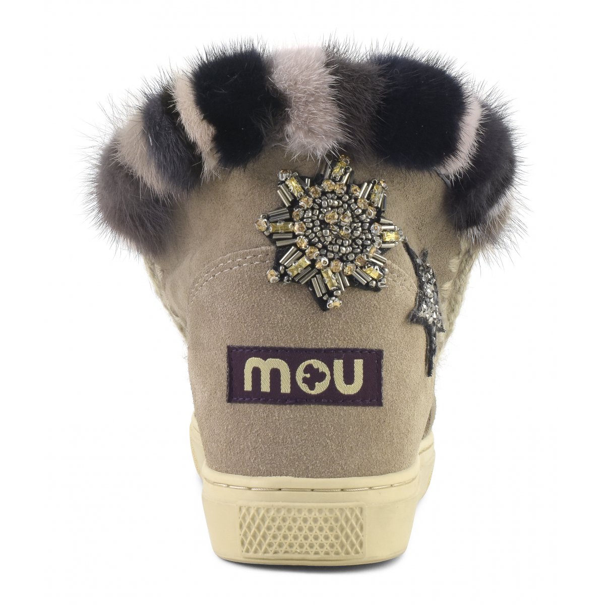 Eskimo sneaker star patches &amp; mink fur trim ELGRY img 4