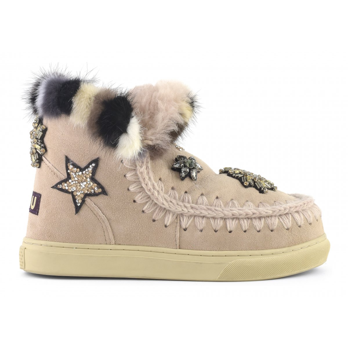sneakers with fur trim