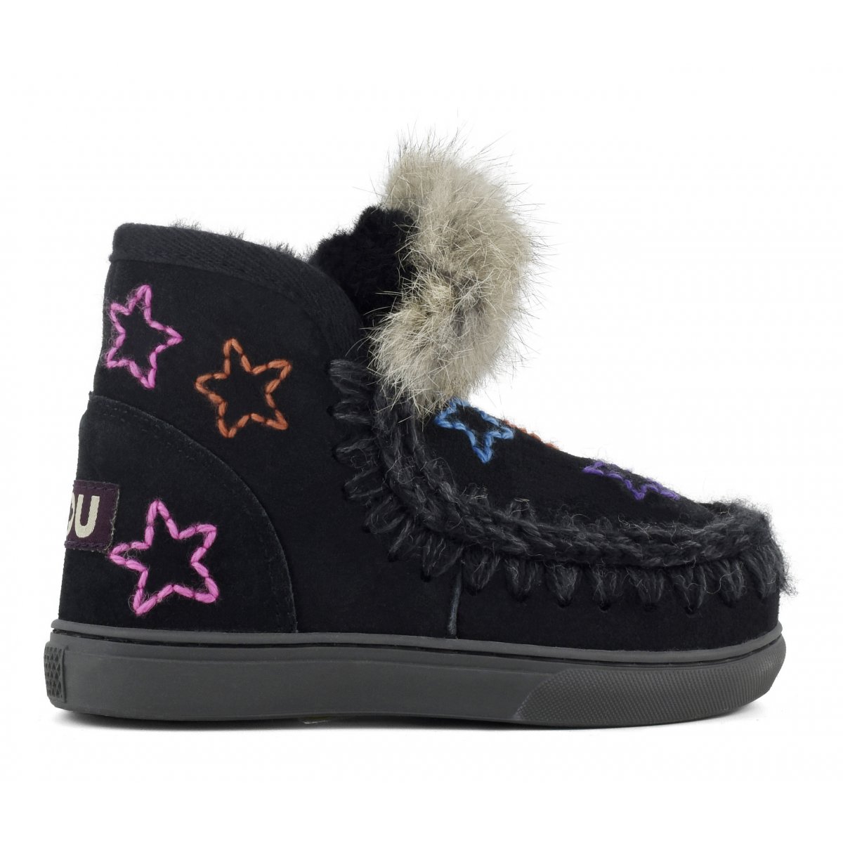 Eskimo sneaker kids wool stars & fur trim BKBK img 1