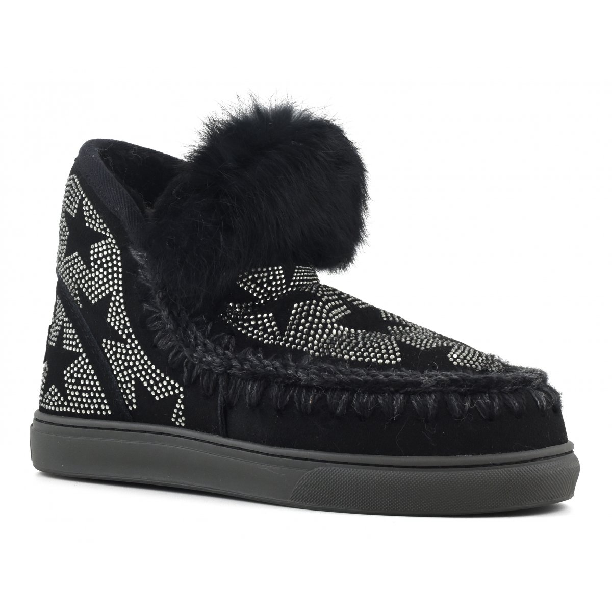 Eskimo sneaker hotfix stars pattern & fur trim BKBK img 2