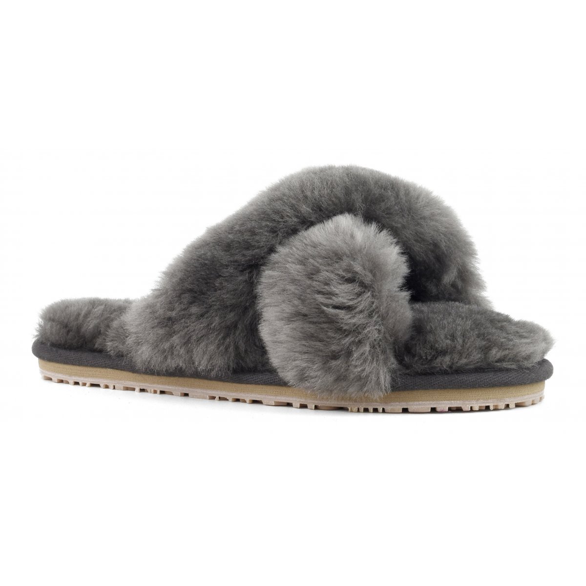 Criss-cross fur slide slipper CHA img 2