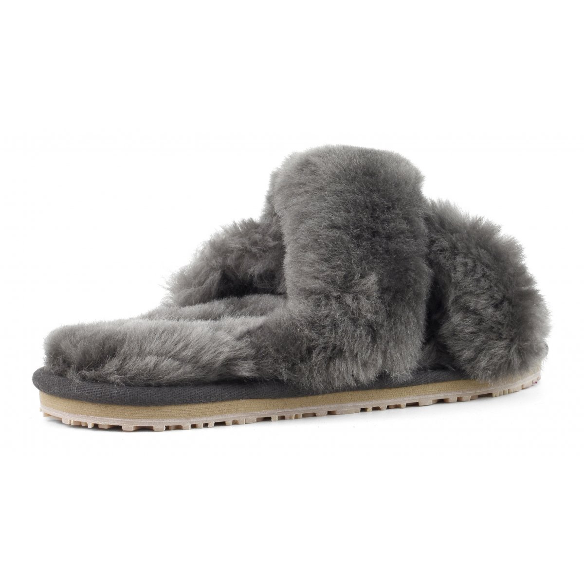 Criss-cross fur slide slipper CHA img 3