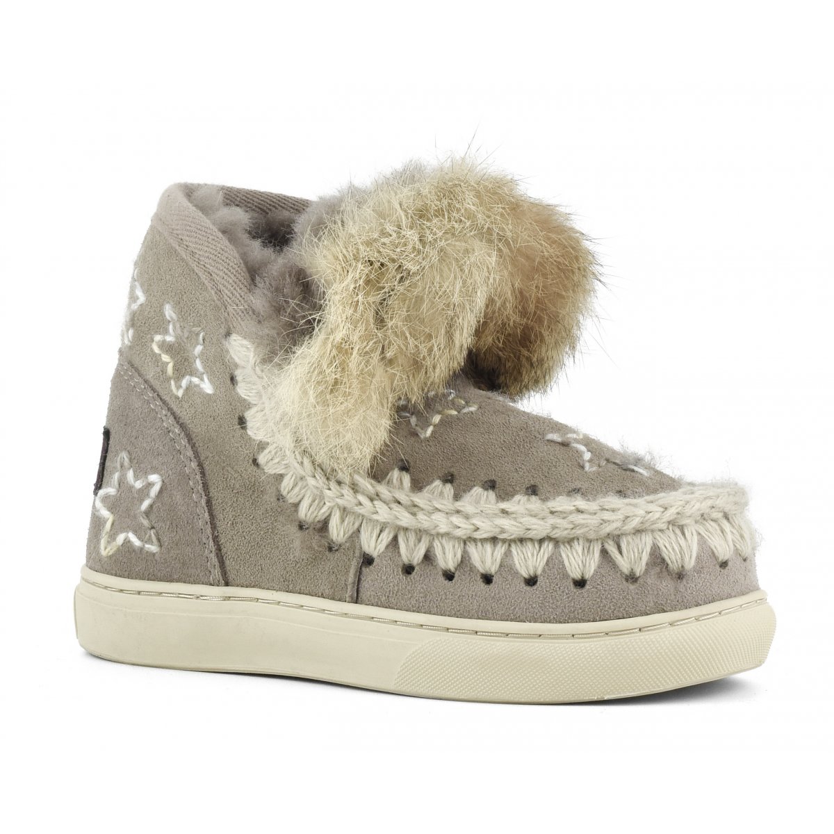 Eskimo sneaker kids wool stars & fur trim ELGRY img 2