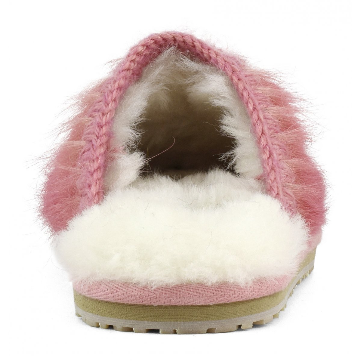 Closed toe fur slipper with logo long hair ponyskin LHPFUX img 4