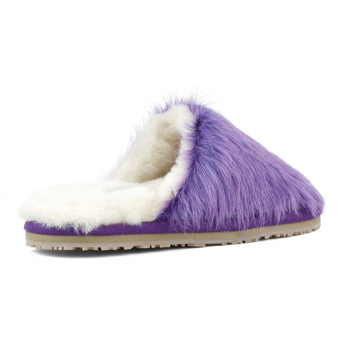 Closed Toe long hair ponyskin fur slipper LHPPUR img 3