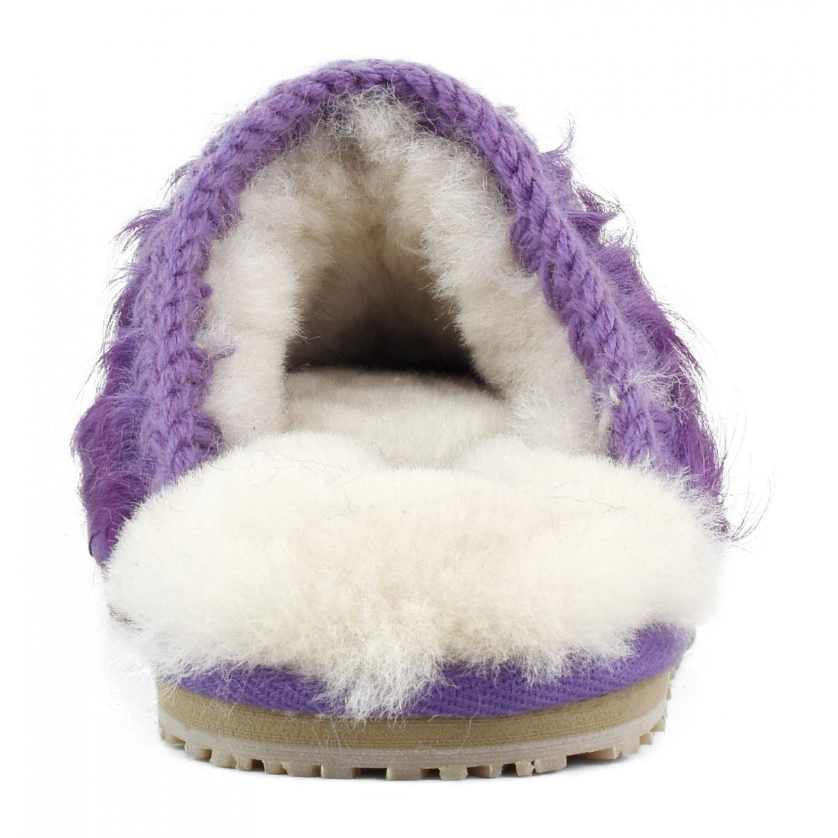 Closed toe fur slipper with logo long hair ponyskin LHPPUR img 4